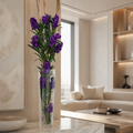 Violette Vanda-Orchideen mit Treibholz in großem Glaszylinder für stilvolle Innenräume | Lichtvella
