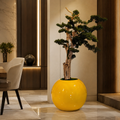 Hängender Bonsai in Vase Globe Safrangelb für stilvolle Innenräume | Lichtvella