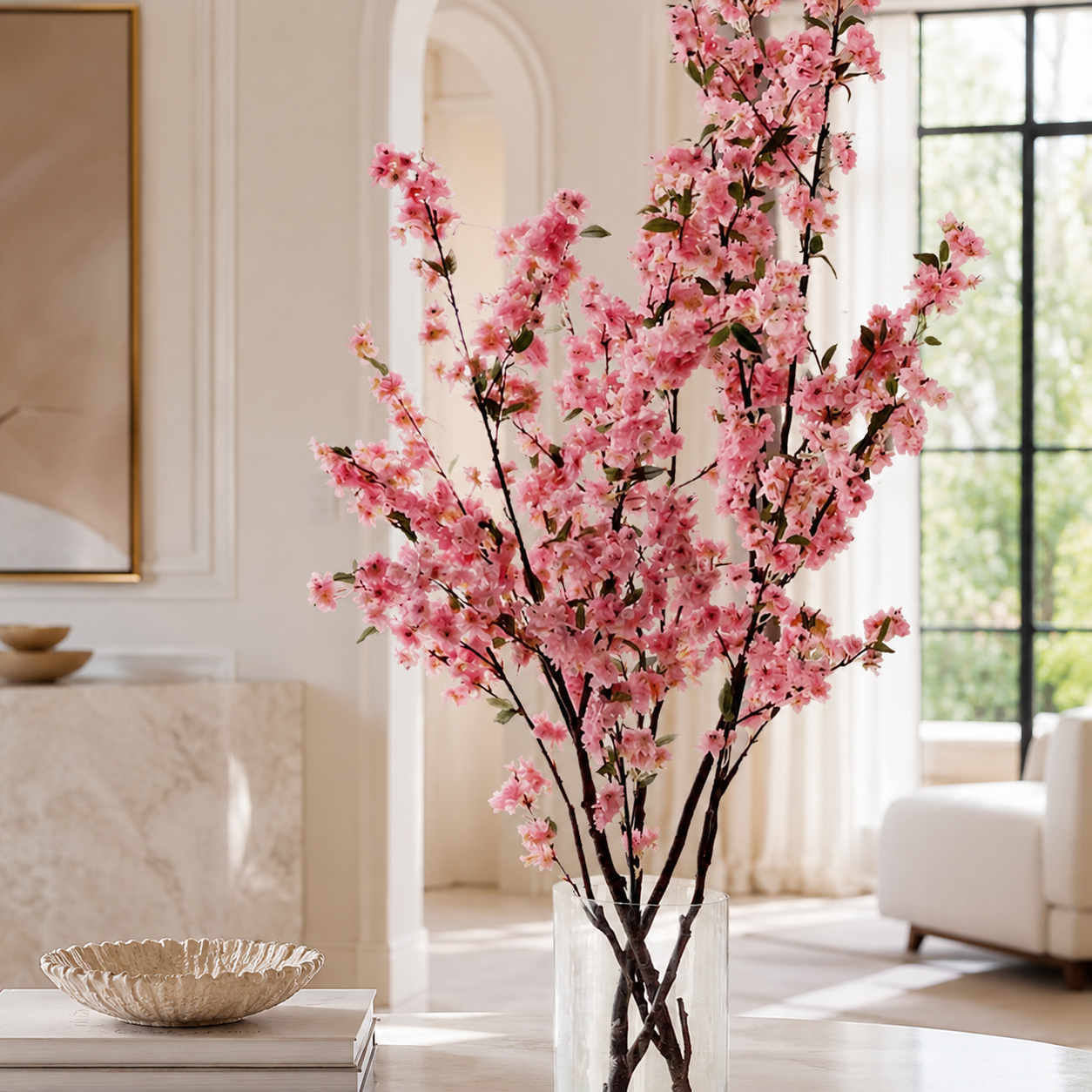 Kirschblüten in Glaszylinder für stilvolle Innenräume | Lichtvella